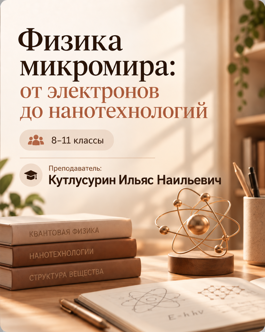 Обложка курса «Физика микромира: от электронов до нанотехнологий»