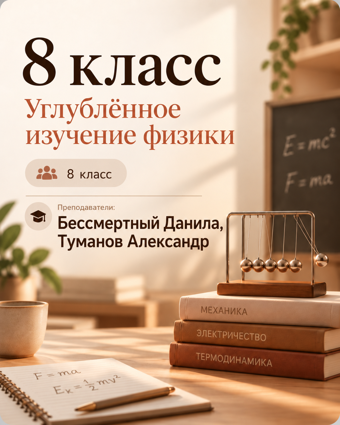 Обложка курса «8 класс — Углублённое изучение физики»