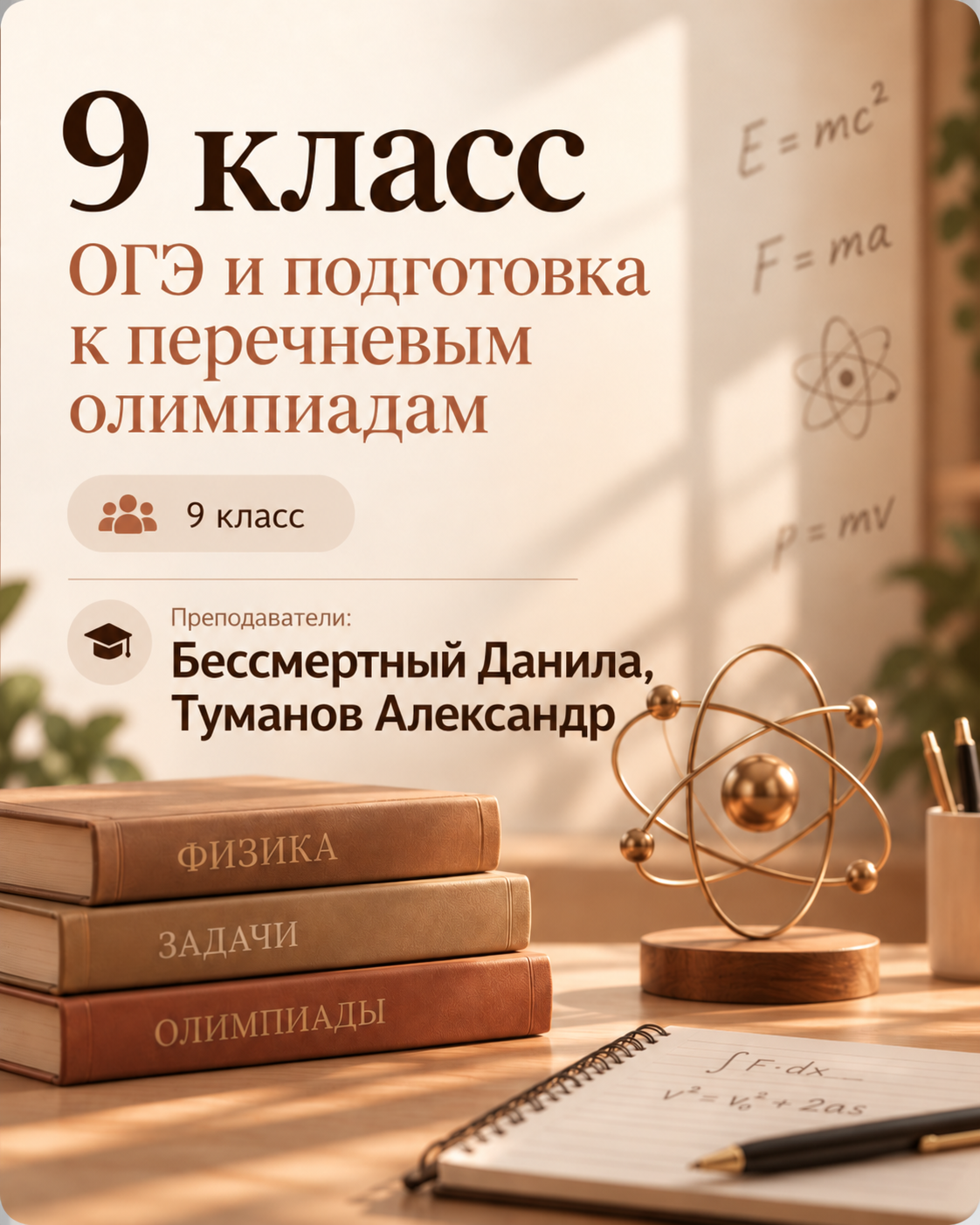 Обложка курса «9 класс — ОГЭ и подготовка к перечневым олимпиадам»